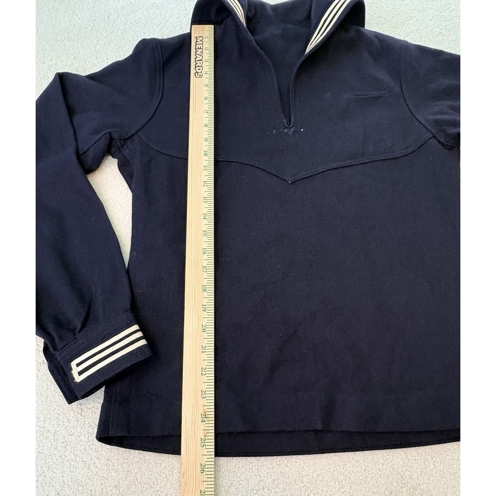 Vintage 60s US Navy USS Wasp Wool Jumper Shirt 38R Cracker Jack Sailor Uniform - Picture 2 of 9